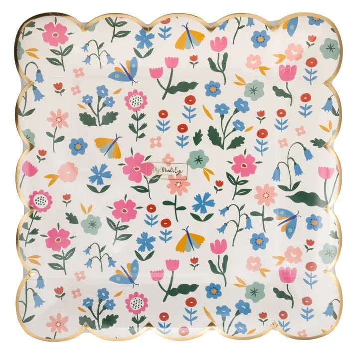 Floral Pattern Paper Plate 9" - Potpourri Gift Shop