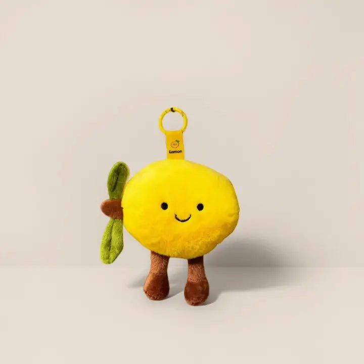 Plush Lemon Fruit Keychain