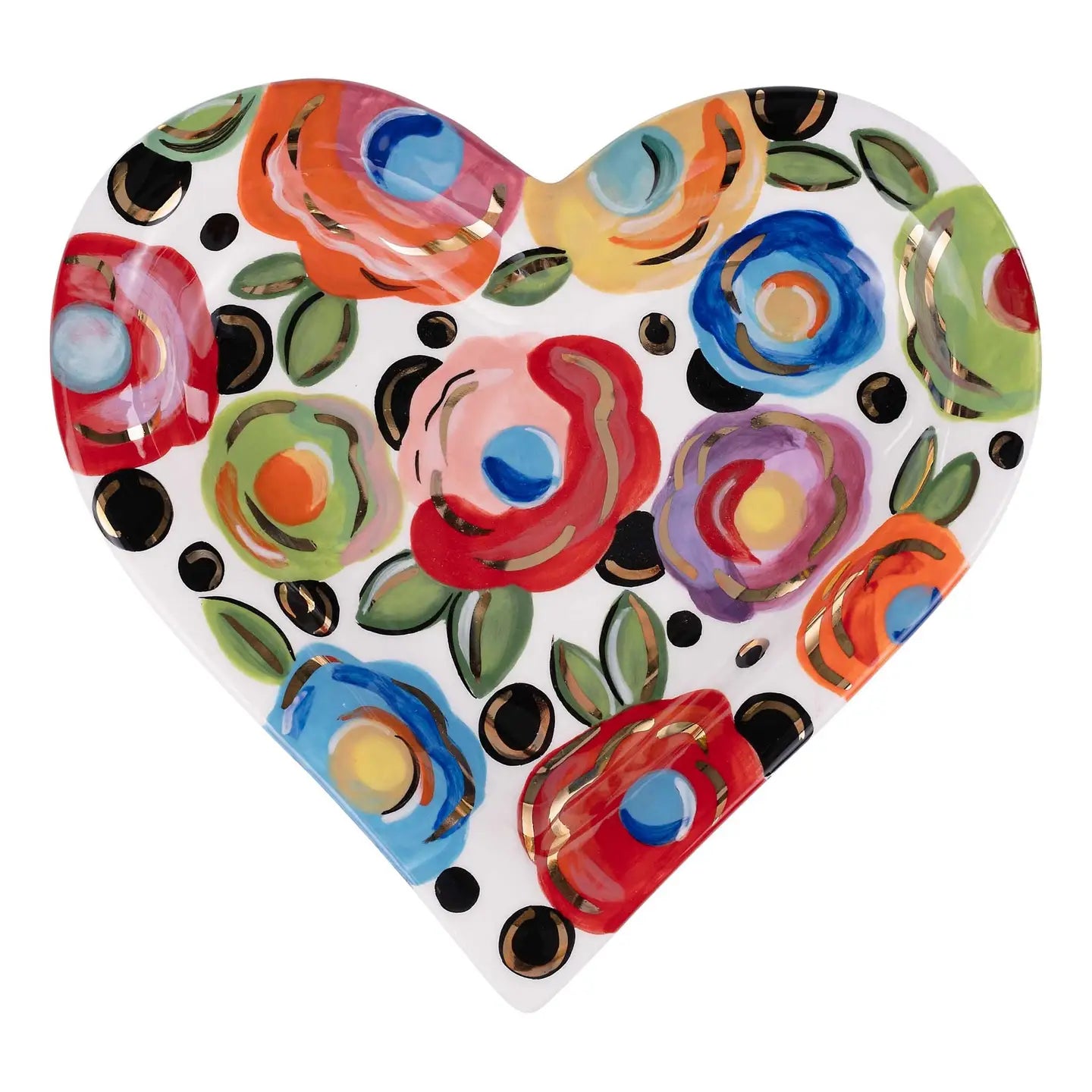 Polka Dot Flower Heart Trinket Tray - Potpourri Gift Shop