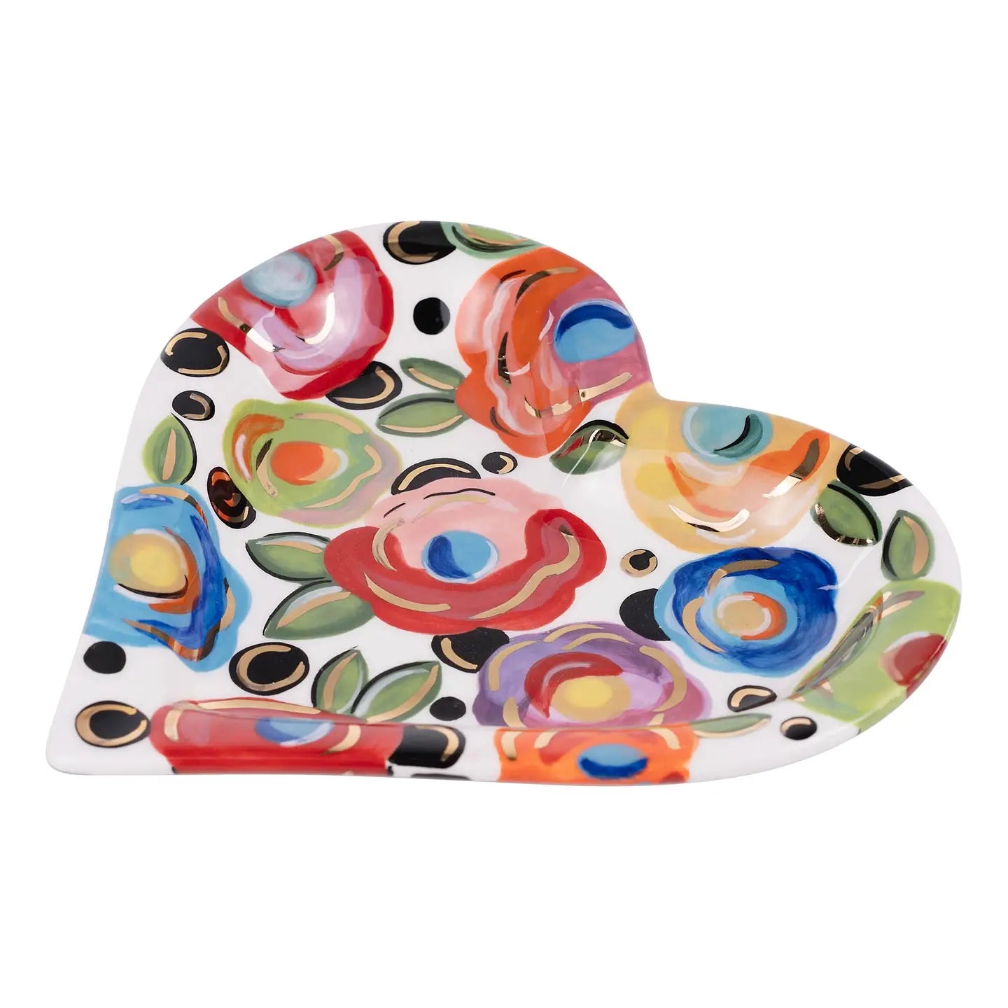Polka Dot Flower Heart Trinket Tray - Potpourri Gift Shop
